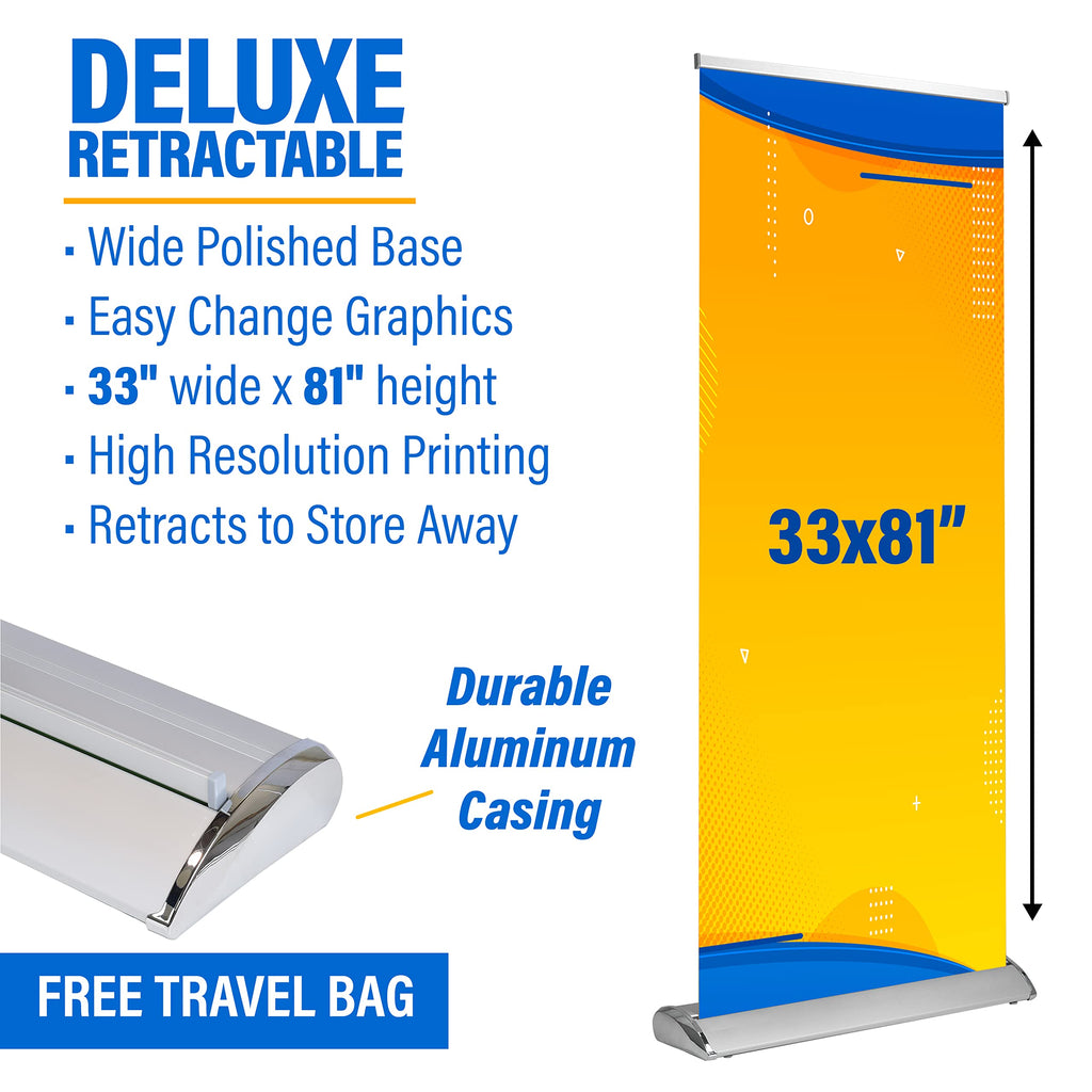33''x81" Custom Roll Up Retractable Banner Stand (Deluxe)
