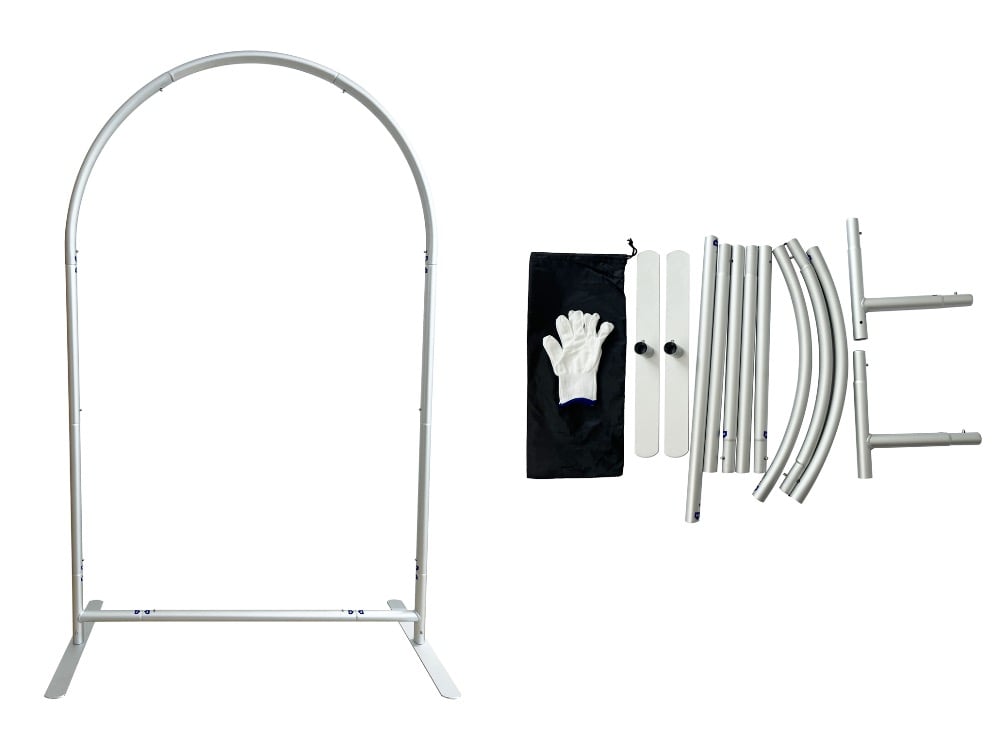 3 Pcs Heavy Duty Trio Arch Frame Backdrop (Aluminum Frame + Cover)