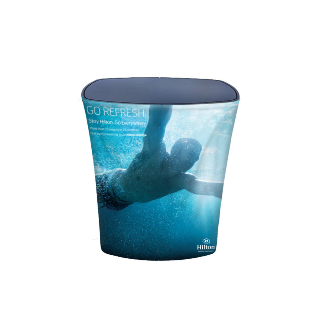 GRAPHIC ONLY - Rectangular Hydraulic Pop Up Trade Show Table Counter To Podium with Led Lights