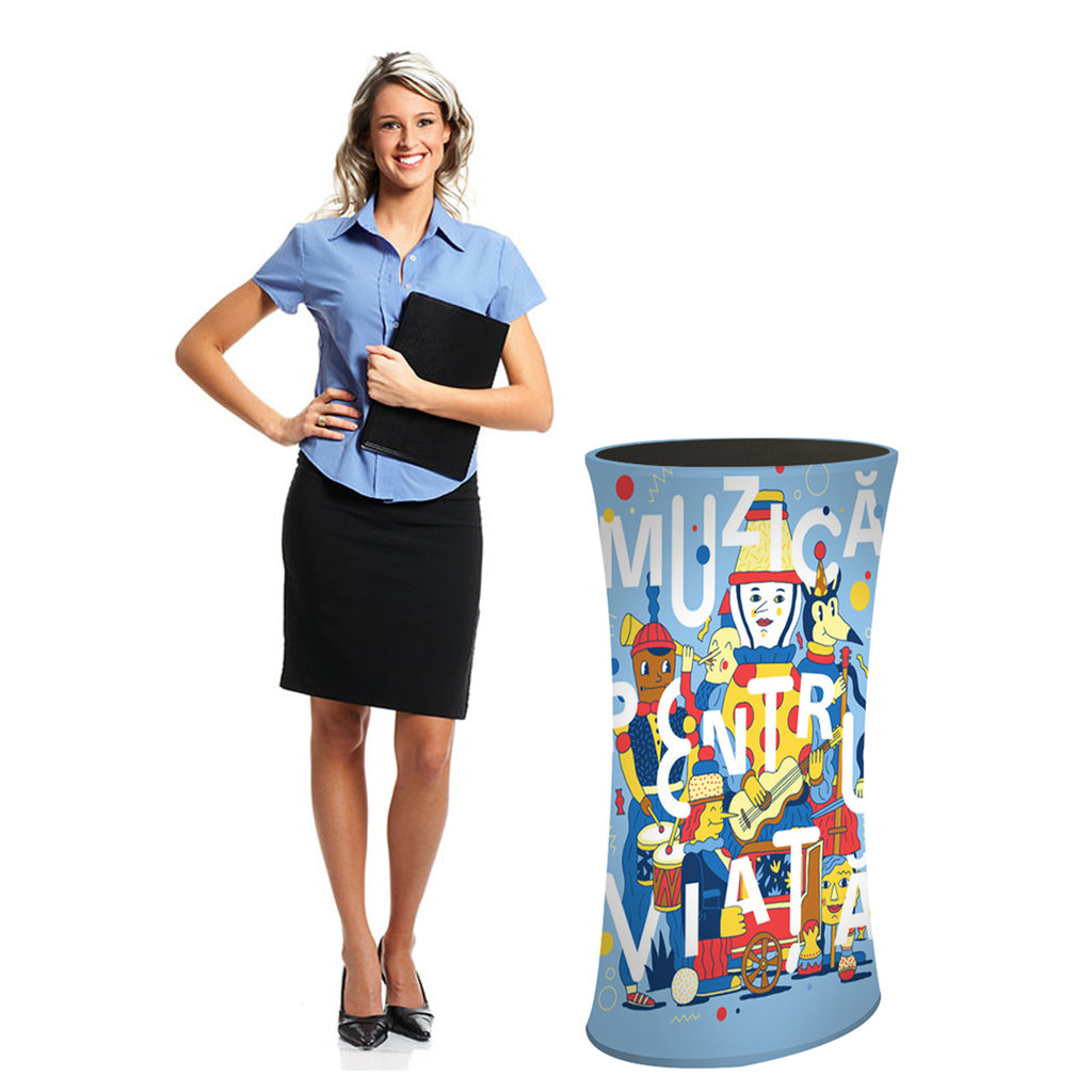 Oval Fabric Pop Up Podium Counter Display