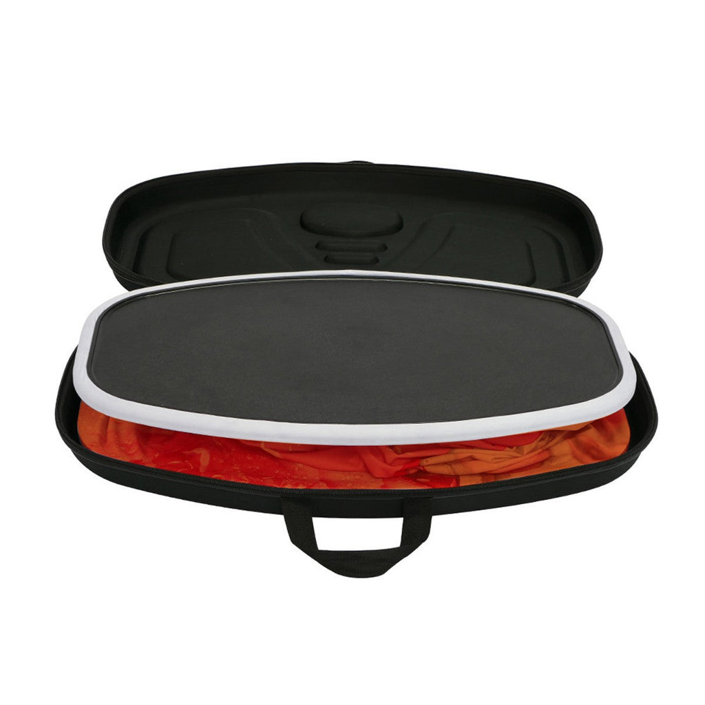 Oval Hydraulic Pop Up Trade Show Table Counter To Podium with Led Lights