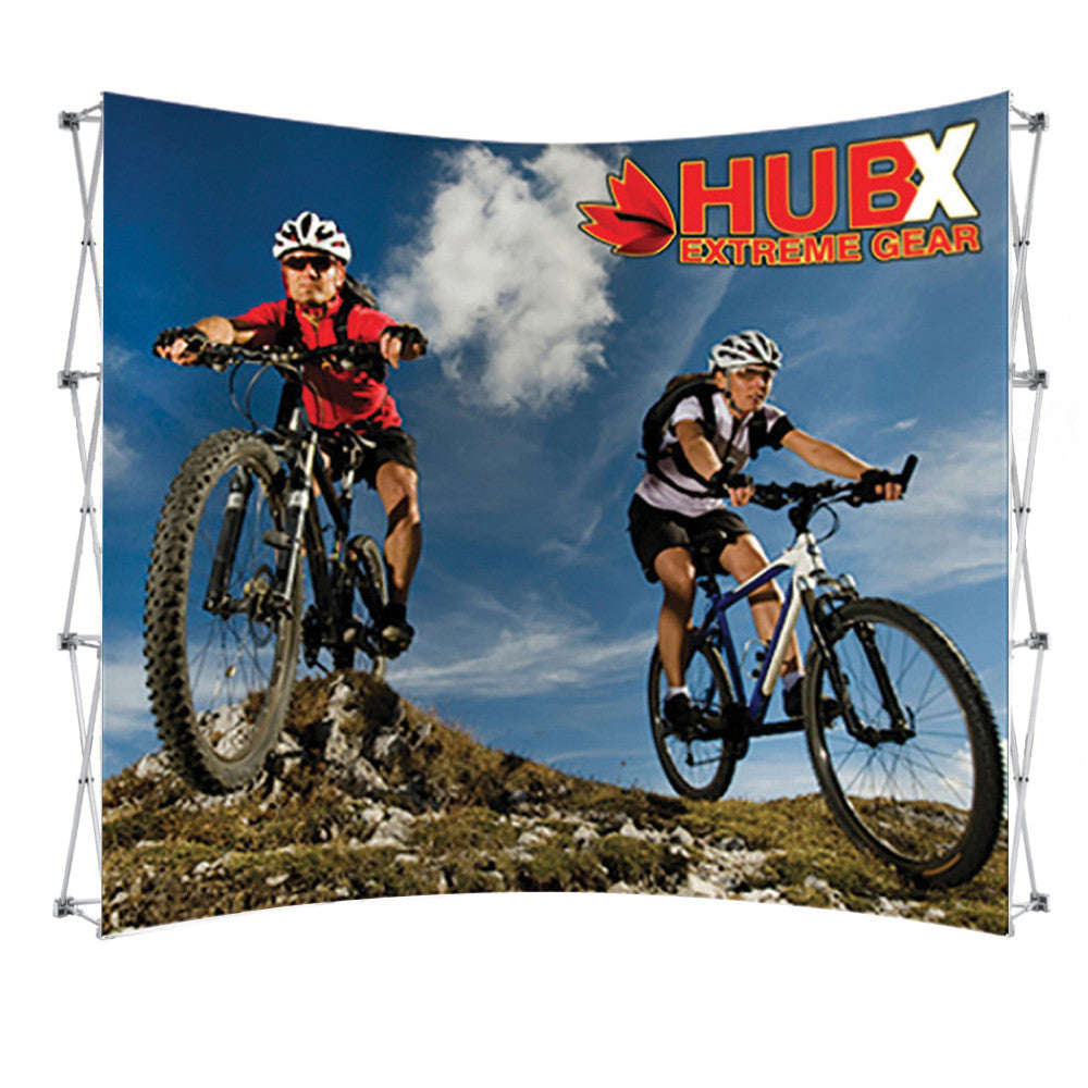 10 ft. RPL Fabric Pop Up Display – 89″h Curved Graphic Package
