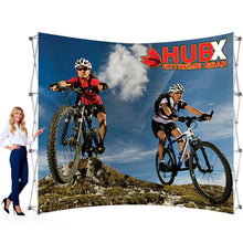 10 ft Fabric Pop Up Display – 89″h Curved Graphic Package