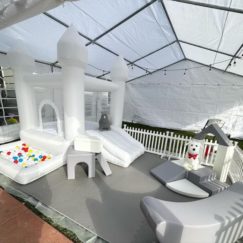 White Castle Bounce House Inflatable Wedding Bouncy Jumping Castle (9FTx9FTx7FT)