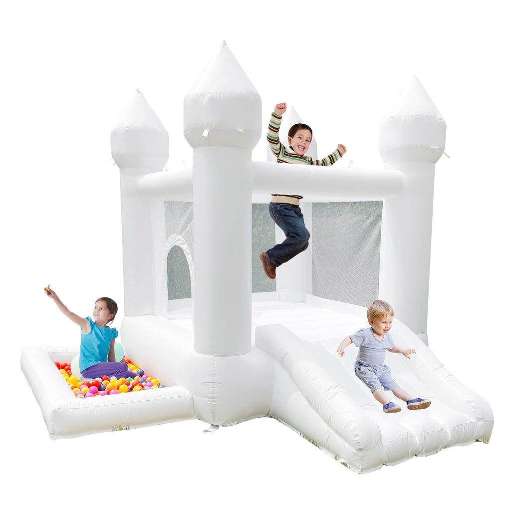 White Castle Bounce House Inflatable Wedding Bouncy Jumping Castle (9FTx9FTx7FT)