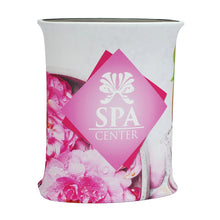 GRAPHIC ONLY - Oval Hydraulic Pop Up Trade Show Table Counter To Podium with Led Lights