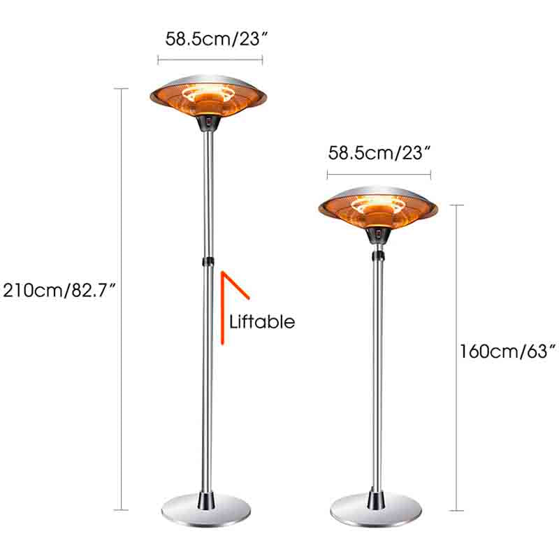 Stainless Steel Umbrella Electric Patio Heater 1500W