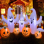 8FT Long Halloween Inflatable Pumpkin & Ghost,Blow Up Inflatables with LED Lights