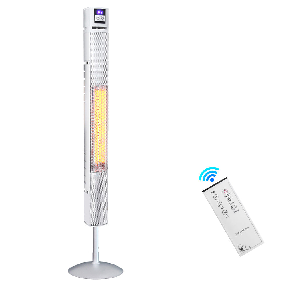 Electric Infrared Standing Patio Heater 1500W with Remote Control & LED Display