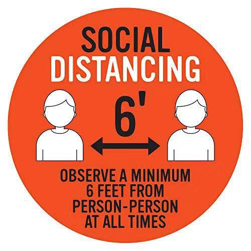 Floor Decal “Social Distancing”  12"X12" PCS - 314display