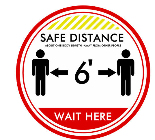 Floor Decal “Safe Distance” 12"X12" PCS - 314display