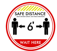 Floor Decal “Safe Distance” 12"X12" PCS - 314display